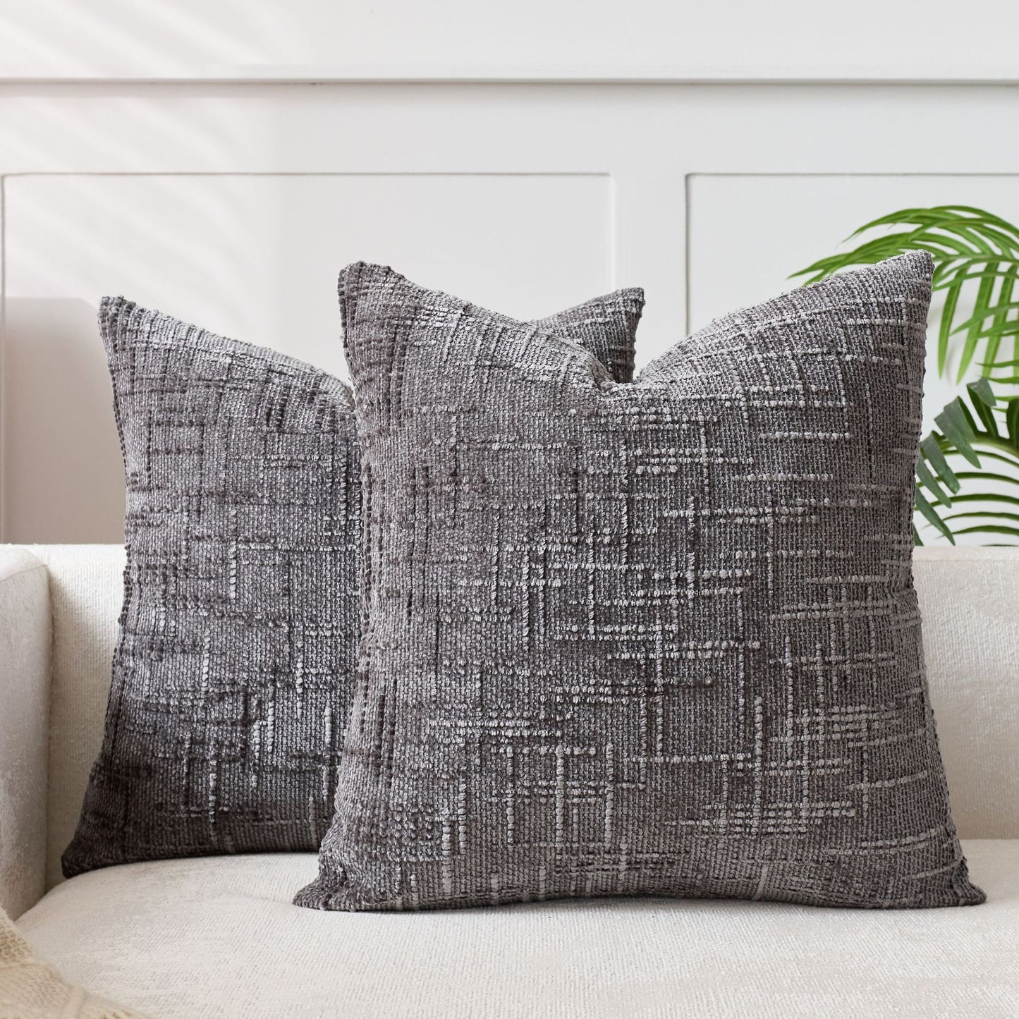 Chunky-spun Bamboo-textured Chenille Pillowcase
