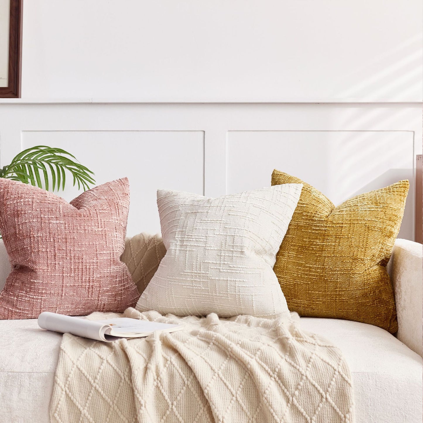 Chunky-spun Bamboo-textured Chenille Pillowcase