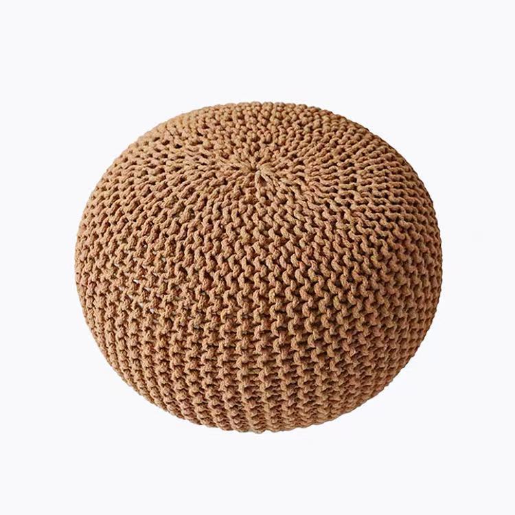 Handwoven Round Simple Round Ottoman Home Decor Ball Cushion Cover