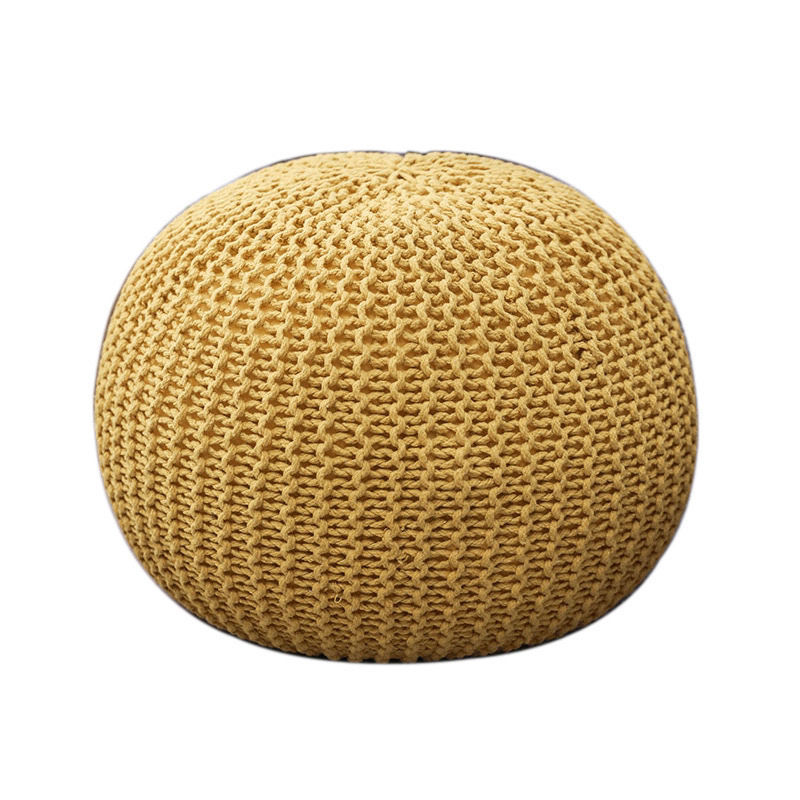 Handwoven Round Simple Round Ottoman Home Decor Ball Cushion Cover