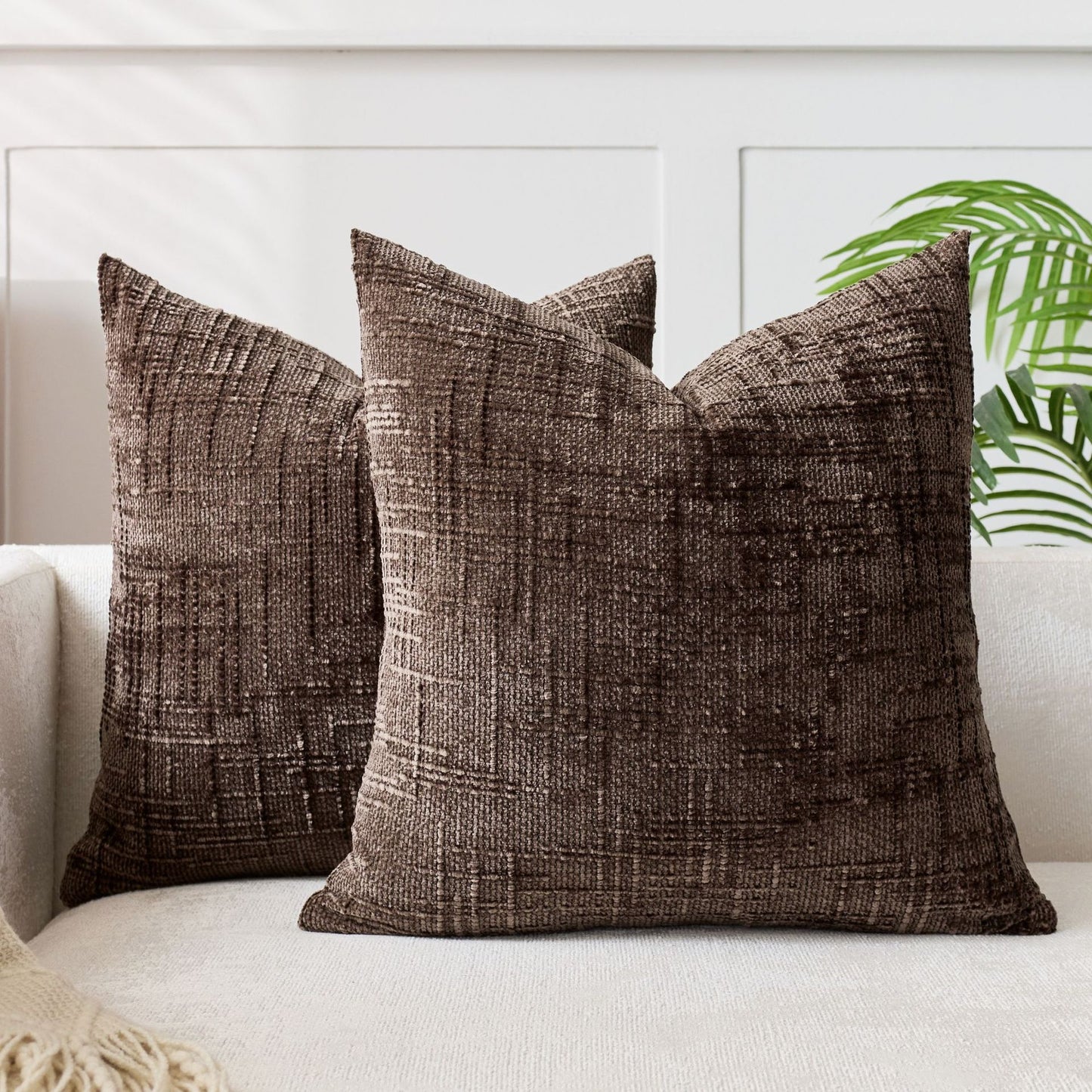 Chunky-spun Bamboo-textured Chenille Pillowcase