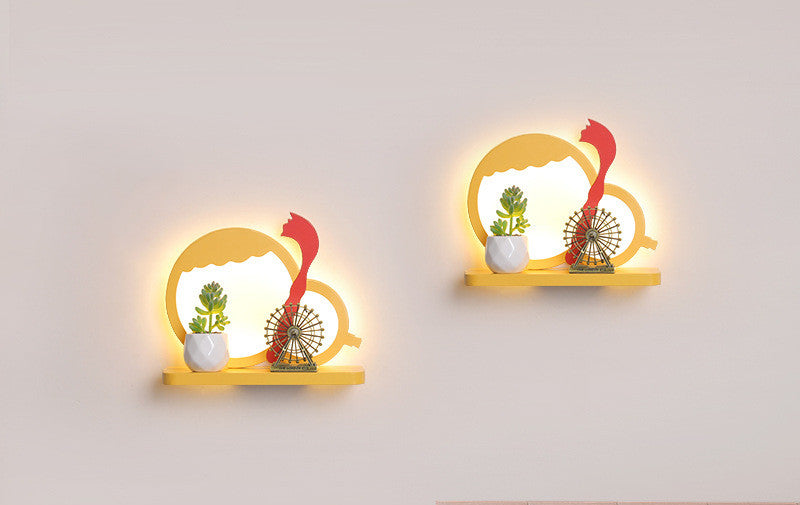 Nordic Minimalist Bedroom Children's Room Bedside Aisle Wall LED Lamps
