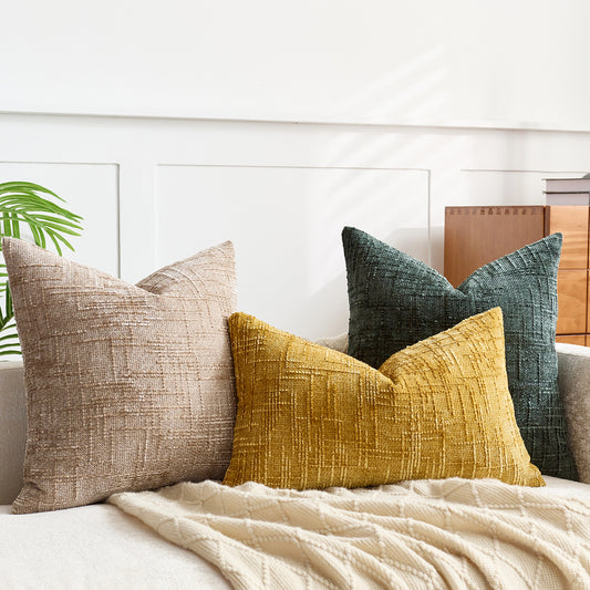 Chunky-spun Bamboo-textured Chenille Pillowcase