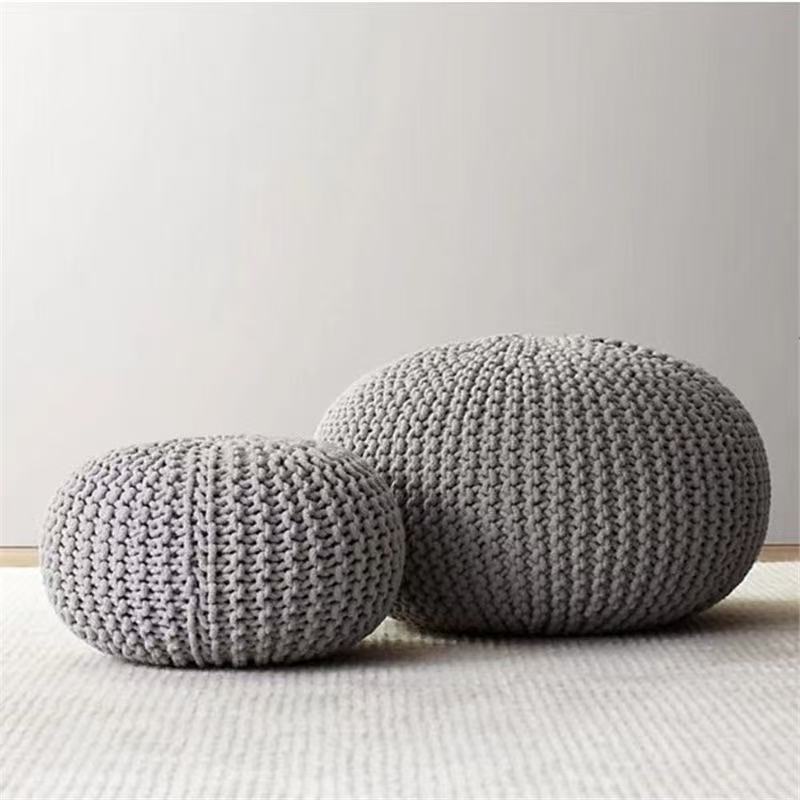 Handwoven Round Simple Round Ottoman Home Decor Ball Cushion Cover