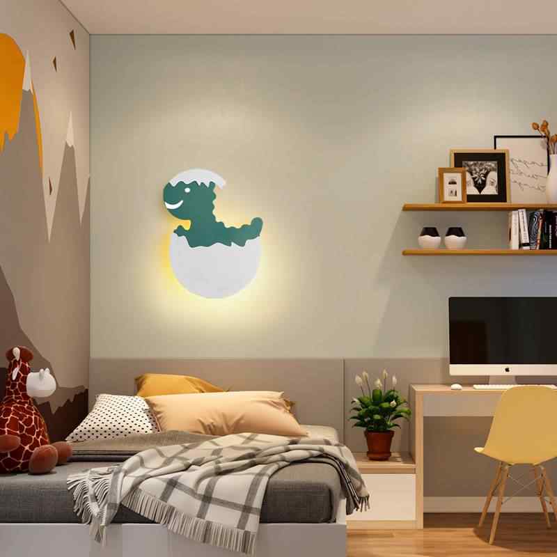 Children's Room Wall Lamp Boy Dinosaur Cute Wall Light Bulb